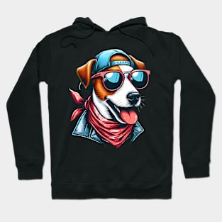 Funny Jack Russell Terrier with Sunglasses Hoodie